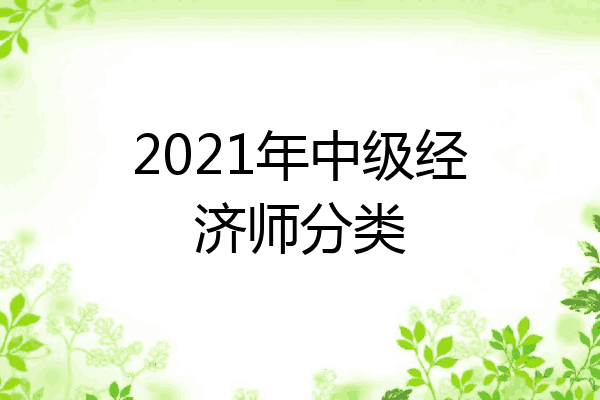 2021年中级经济师分类