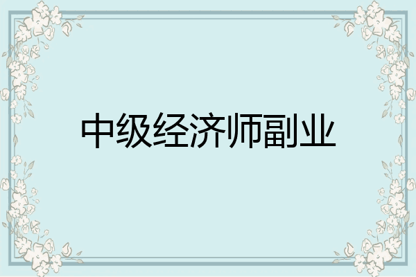 中级经济师副业