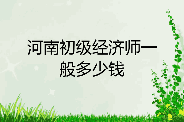 河南初级经济师一般多少钱