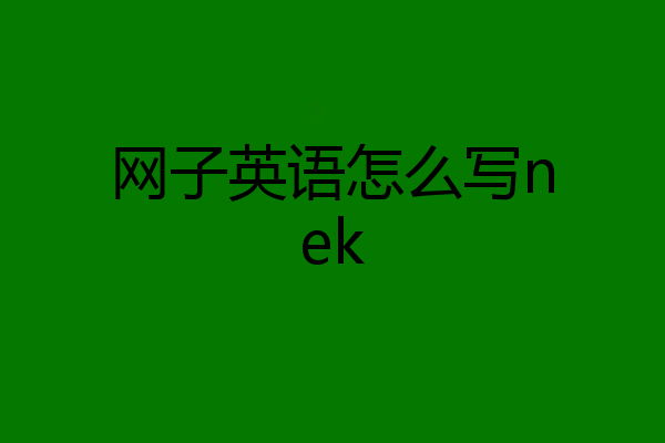 网子英语怎么写nek