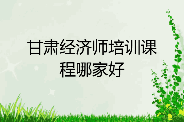 甘肃经济师培训课程哪家好