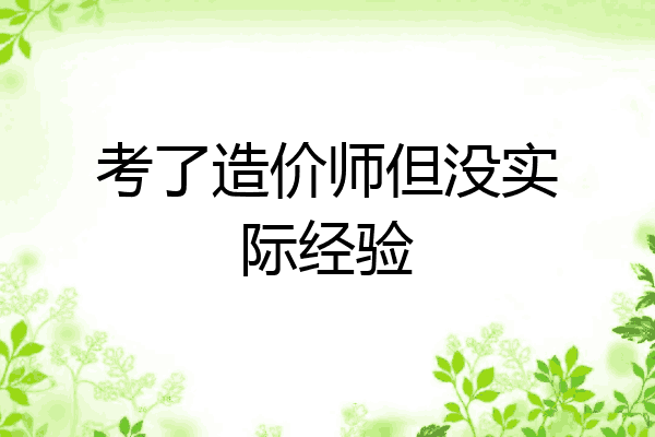考了造价师但没实际经验