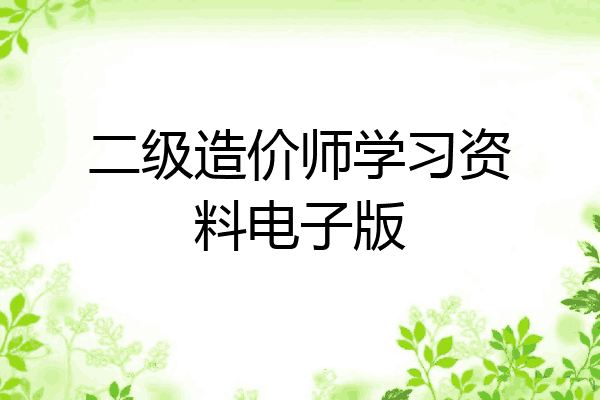 二级造价师学习资料电子版