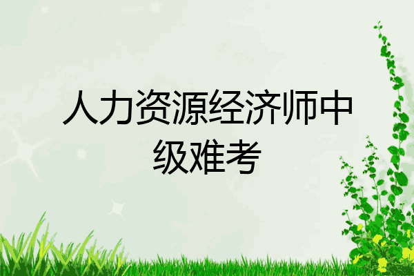 人力资源经济师中级难考