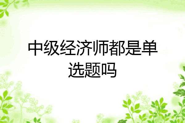 中级经济师都是单选题吗