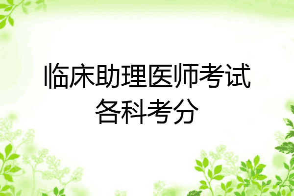 临床助理医师考试各科考分