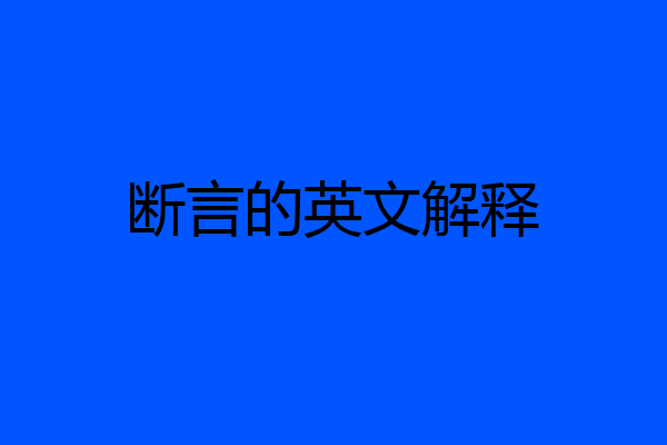 断言的英文解释