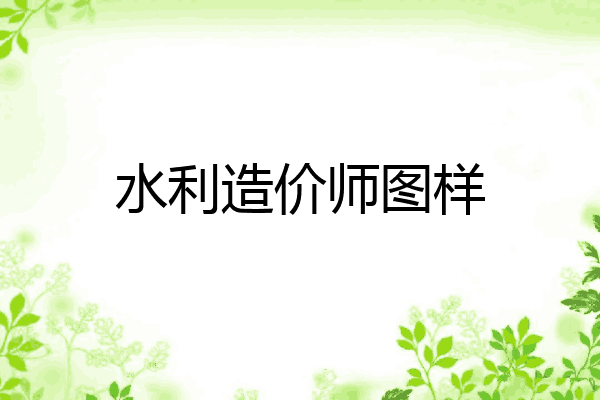 水利造价师图样