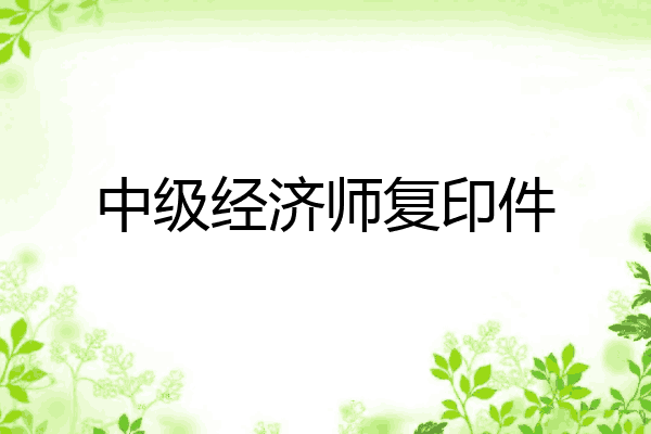 中级经济师复印件