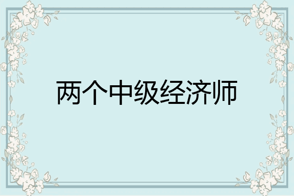 两个中级经济师