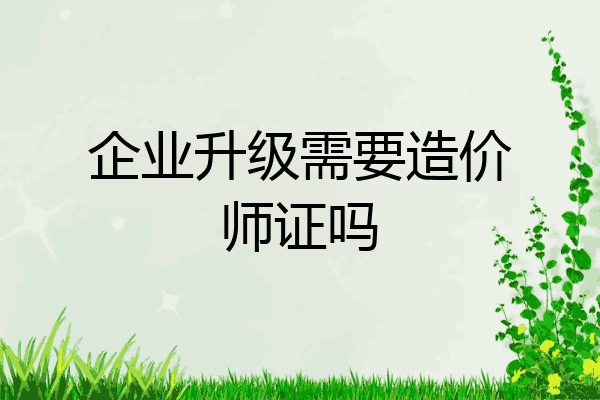 企业升级需要造价师证吗