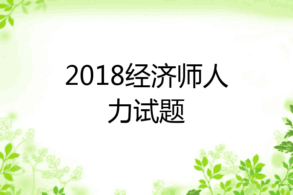 2018经济师人力试题