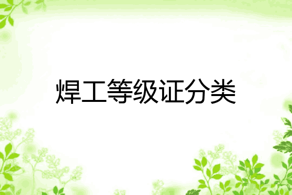焊工等级证分类