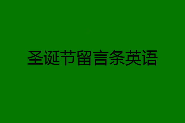 圣诞节留言条英语