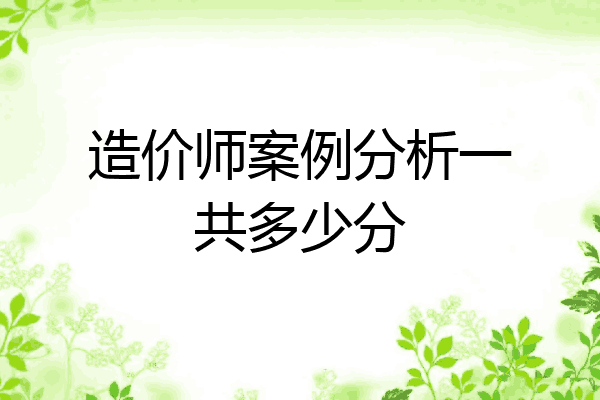 造价师案例分析一共多少分