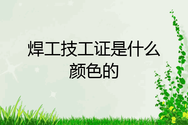 焊工技工证是什么颜色的