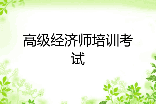 高级经济师培训考试