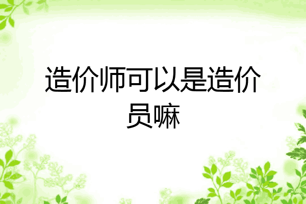 造价师可以是造价员嘛