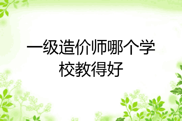 一级造价师哪个学校教得好