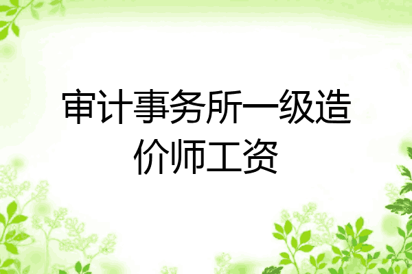审计事务所一级造价师工资