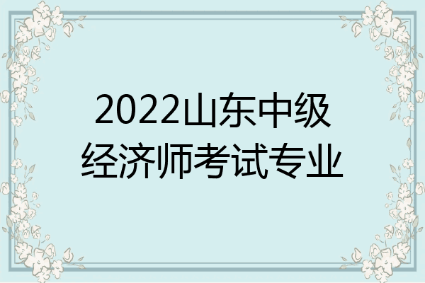 2022山东中级经济师考试专业