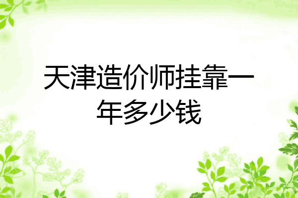 天津造价师挂靠一年多少钱