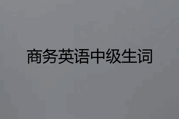 商务英语中级生词