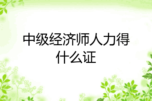 中级经济师人力得什么证