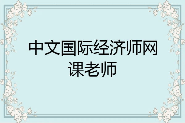 中文国际经济师网课老师