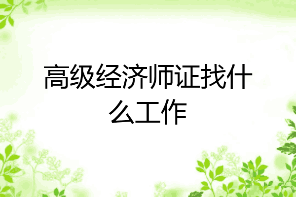 高级经济师证找什么工作