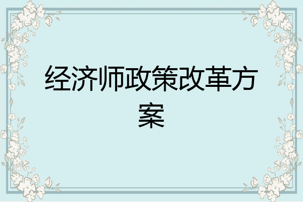 经济师政策改革方案