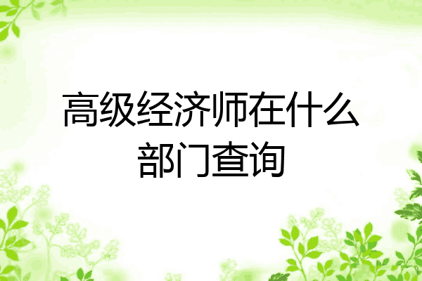 高级经济师在什么部门查询