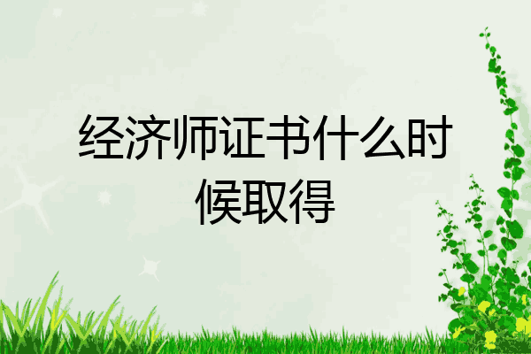 经济师证书什么时候取得