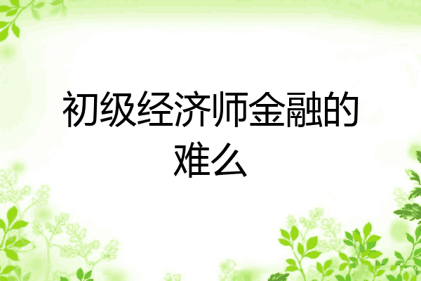 初级经济师金融的难么