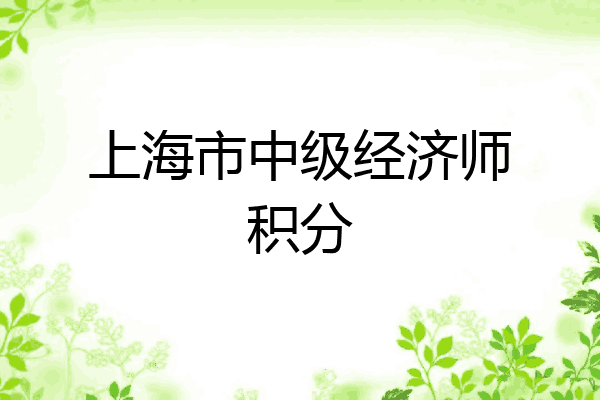 上海市中级经济师积分