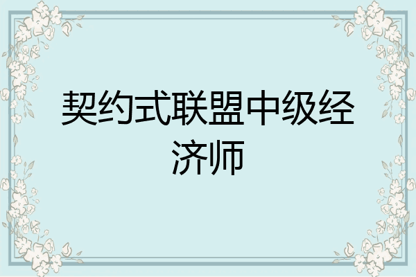 契约式联盟中级经济师