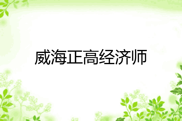 威海正高经济师