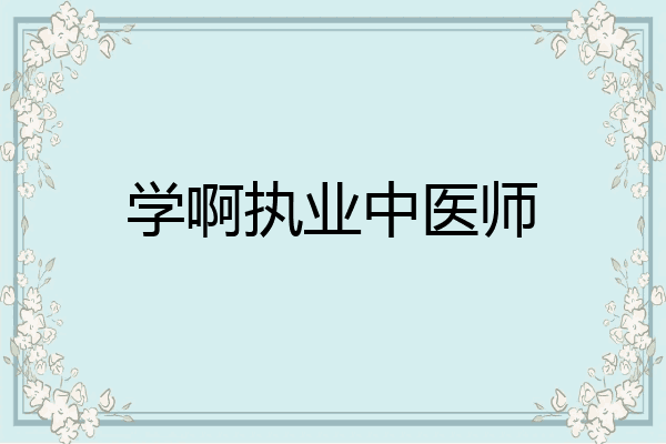 学啊执业中医师
