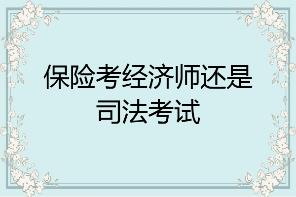 保险考经济师还是司法考试