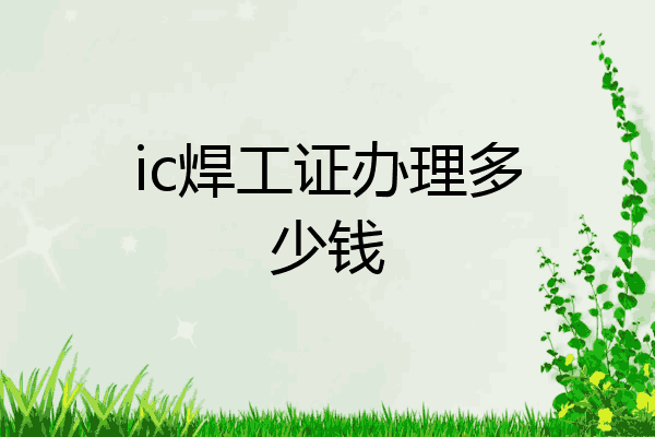 ic焊工证办理多少钱
