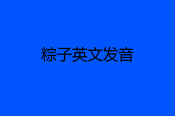 粽子英文发音