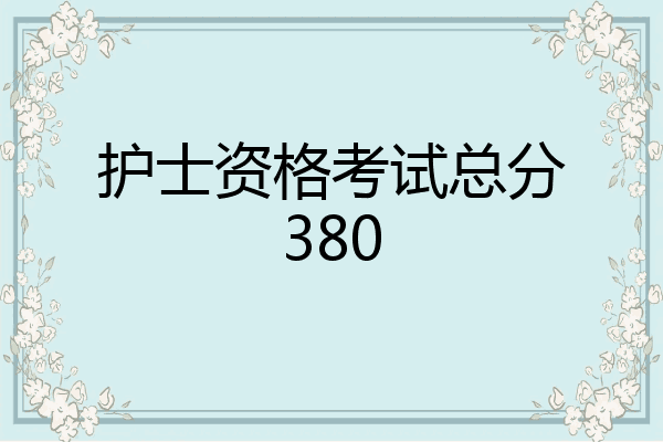 护士资格考试总分380