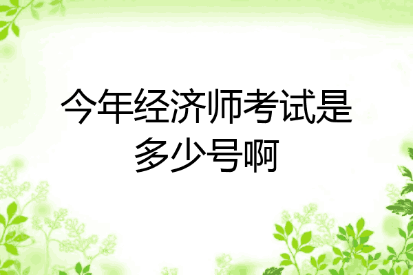 今年经济师考试是多少号啊