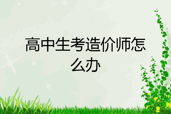 高中生考造价师怎么办