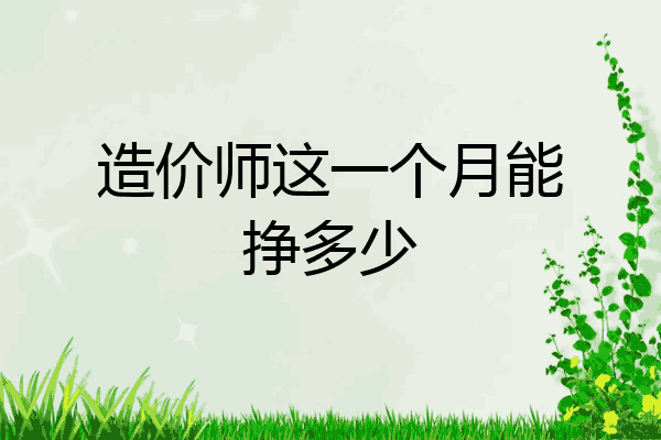 造价师这一个月能挣多少
