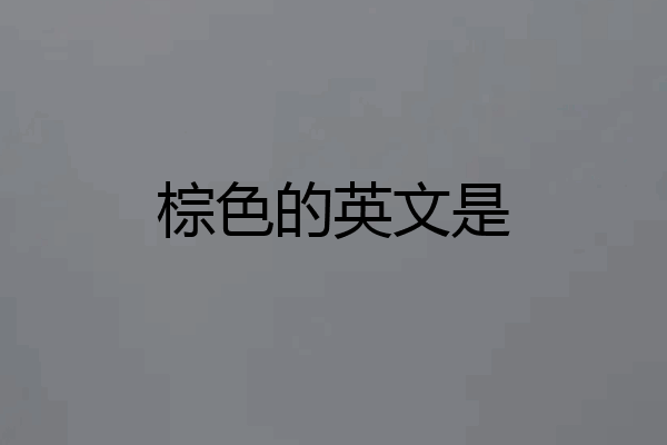 棕色的英文是