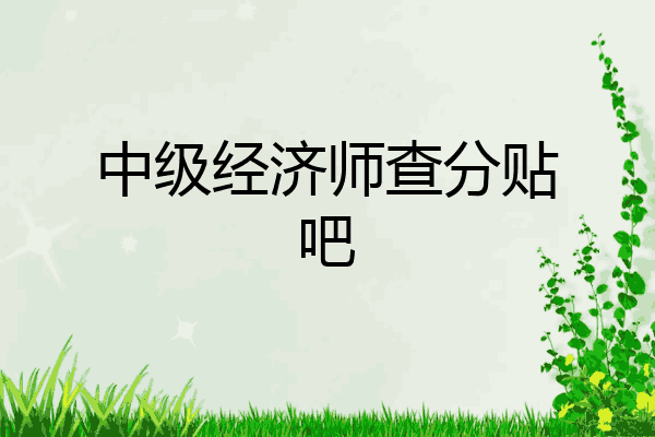 中级经济师查分贴吧