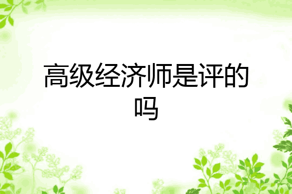 高级经济师是评的吗