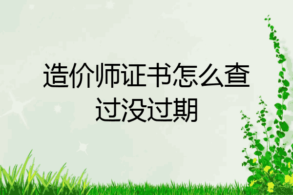 造价师证书怎么查过没过期