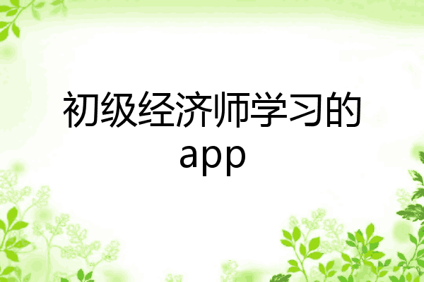 初级经济师学习的app